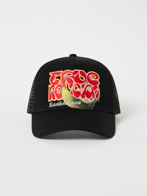 True Religion Headwear Dove Trucker Black