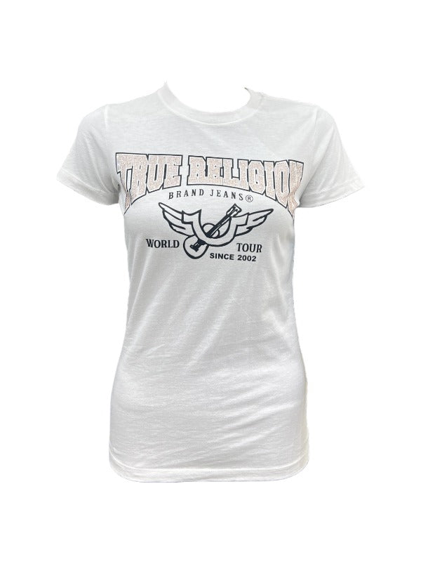 True Religion T-Shirt Ladies Retro Slim Optic White