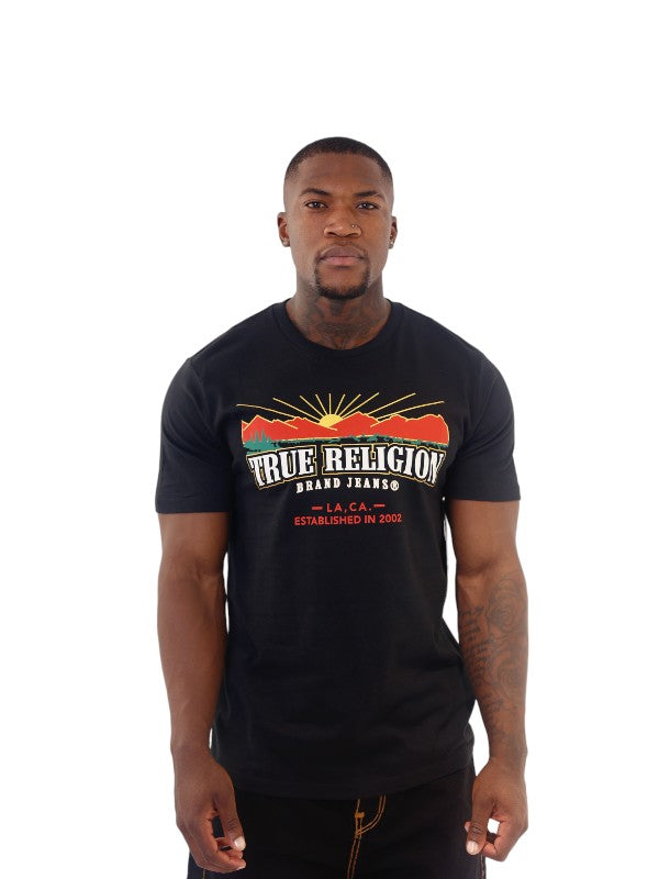 True Religion Explore T-Shirt Arch Logo Jet Black