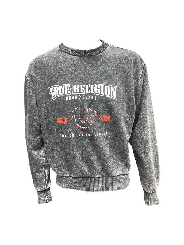 True Religion Sweater Ladies Acid Wash Coal