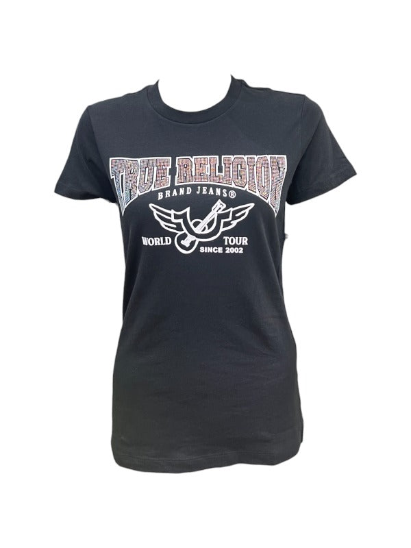 True Religion T-Shirt Ladies Retro Slim Jet Black