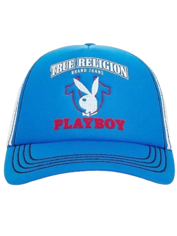 True Religion Playboy Cap Trucker Blue Aster-Optic White