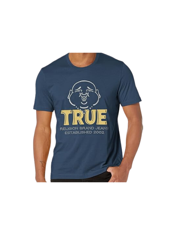True Religion Buddha T-Shirt Face Dress Blue